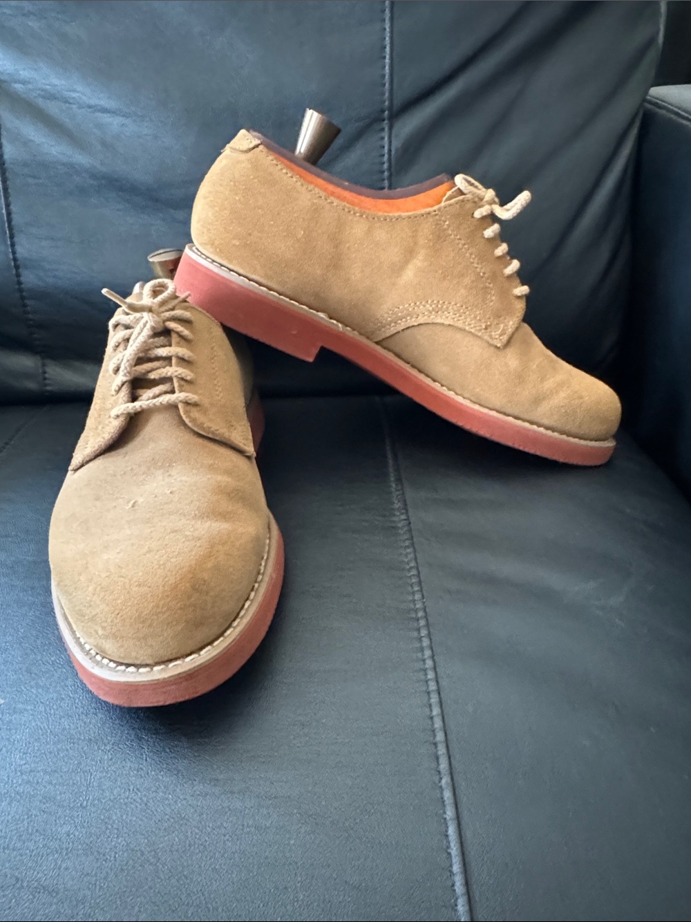 Men’s Dexter tan Leather Boat Shoe with Suede Trim